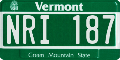 VT license plate NRI187