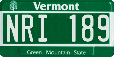 VT license plate NRI189