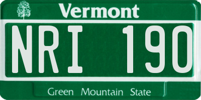VT license plate NRI190