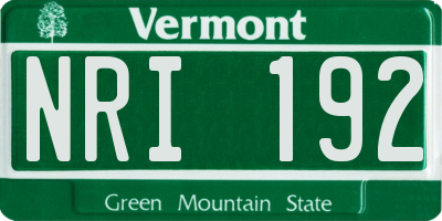 VT license plate NRI192