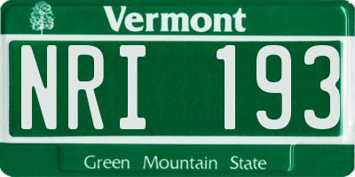 VT license plate NRI193
