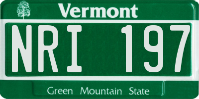 VT license plate NRI197