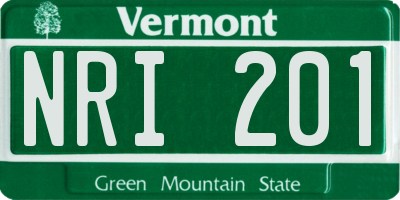 VT license plate NRI201