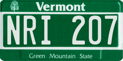 VT license plate NRI207
