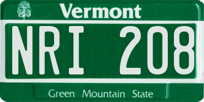 VT license plate NRI208