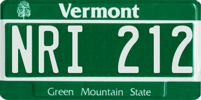 VT license plate NRI212