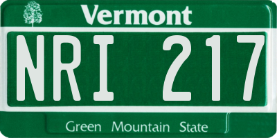 VT license plate NRI217