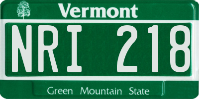 VT license plate NRI218
