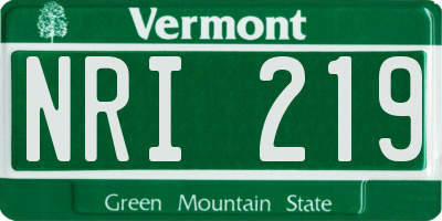 VT license plate NRI219