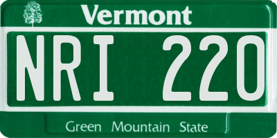 VT license plate NRI220