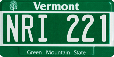 VT license plate NRI221