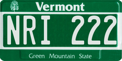 VT license plate NRI222