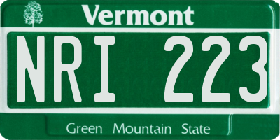 VT license plate NRI223