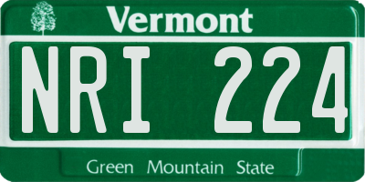 VT license plate NRI224