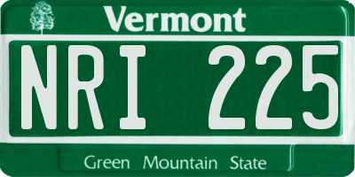 VT license plate NRI225