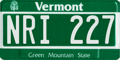 VT license plate NRI227