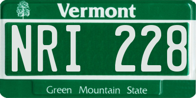 VT license plate NRI228