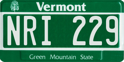 VT license plate NRI229
