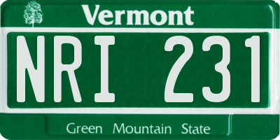 VT license plate NRI231