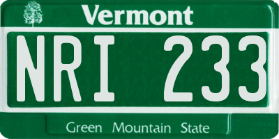 VT license plate NRI233