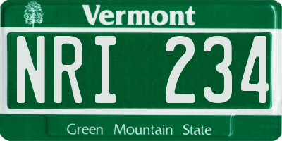 VT license plate NRI234