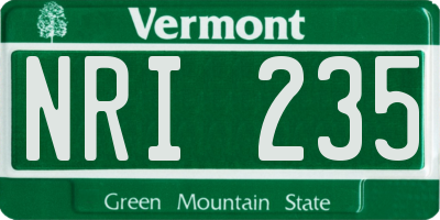 VT license plate NRI235