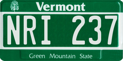 VT license plate NRI237