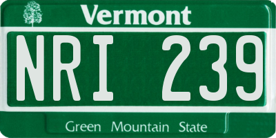 VT license plate NRI239