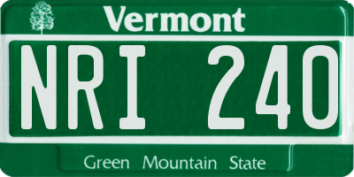 VT license plate NRI240