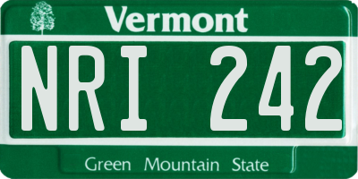 VT license plate NRI242