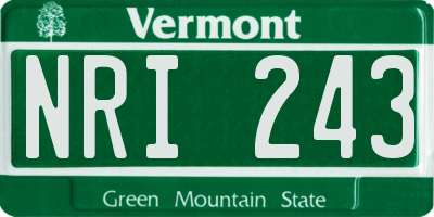 VT license plate NRI243