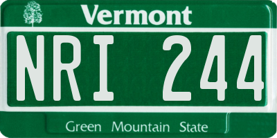 VT license plate NRI244