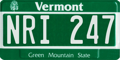 VT license plate NRI247