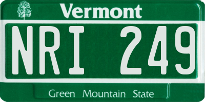 VT license plate NRI249