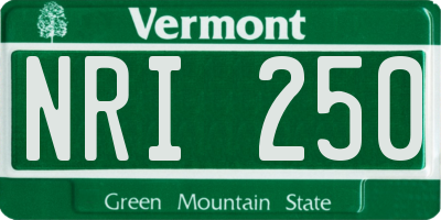 VT license plate NRI250