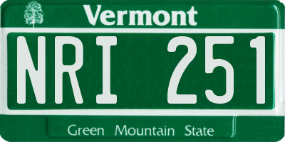 VT license plate NRI251