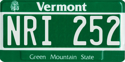 VT license plate NRI252
