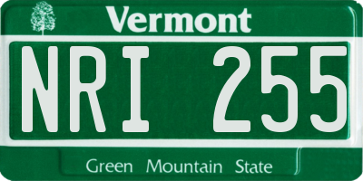 VT license plate NRI255