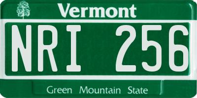 VT license plate NRI256
