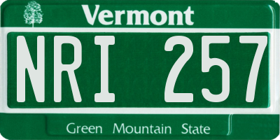 VT license plate NRI257
