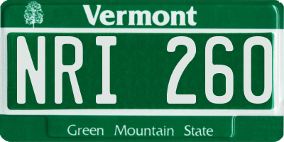 VT license plate NRI260