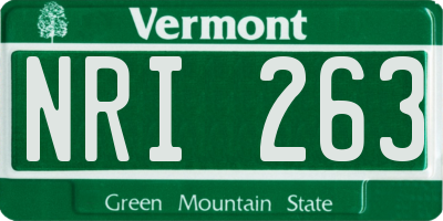 VT license plate NRI263