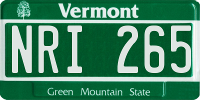VT license plate NRI265
