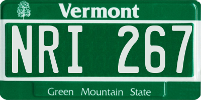 VT license plate NRI267