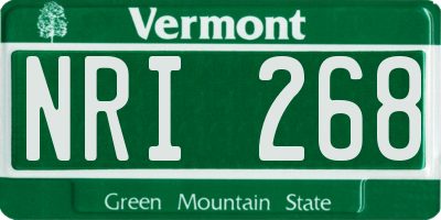 VT license plate NRI268