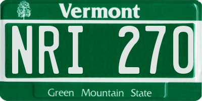 VT license plate NRI270