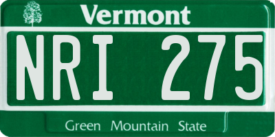 VT license plate NRI275