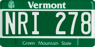VT license plate NRI278