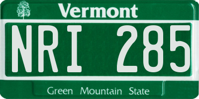 VT license plate NRI285