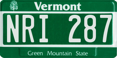 VT license plate NRI287
